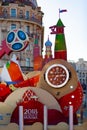 MOSCOW, RUSSIA - May 21, 2018: A clock with a countdown of days, hours and minutes to the start of the FIFA World Cup 2018 Royalty Free Stock Photo