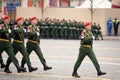 The commander of the parade squad of the military police, Lieutenant Colonel Vitaly Pikalov, during the parade on Moscow`s Red Squ