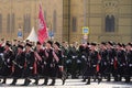 Cossacks of the Kuban Cossack army during the dress rehearsal of the military parade on Red Square in Moscow