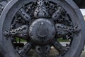 Details in the gun carriage wheels of the Tsar Cannon