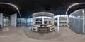 MOSCOW, RUSSIA - MAY, 2017: full seamless spherical hdri panorama inside interior of luxury stylish furniture kitchen showroom in