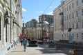 Moscow, Russia - may 06.2017. General view of street Bolshaya Dmitrovka