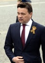 Governor of the Moscow region Andrei Vorobyov on red square during the celebration of the 74th anniversary of the Victory