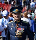 Hero of the Russian Federation Viktor Romanov on Red Square in Moscow during the celebration of the Victory Day.