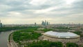 MOSCOW, RUSSIA - MAY, 24, 2017. High altitude aerial shot of renovated for FIFA World Cup 2018 Luzhniki football stadium Royalty Free Stock Photo