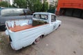 Moscow, Russia - May 03, 2019: IZH 2715. Retro custom car. Russian classic Pickup, reconstructed and tuned by low suspension. back