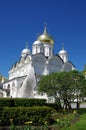 Moscow, Russia - May, 2021: Moscow kremlin in sunny spring day. Cathedral of the Archangel Royalty Free Stock Photo
