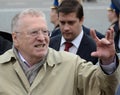 Leader of the liberal democratic party of Russia Vladimir Zhirinovsky on red square during the celebration of the 74th anniversary