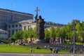 Moscow, Russia - May 27, 2018: Monument to Prince Vladimir on Borovitskaya square in sunny evening Royalty Free Stock Photo