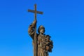 Moscow, Russia - May 27, 2018: Monument to Prince Vladimir closeup on a blue sky background Royalty Free Stock Photo