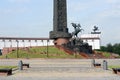 Monument to St. George the Victorious on Poklonnaya Hill in Moscow. Royalty Free Stock Photo