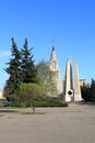 Moscow, Russia -May 03, 2019: Monument to students and staff of Moscow State University and the University