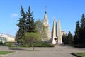 Moscow, Russia -May 03, 2019: Monument to students and staff of Moscow State University and the University