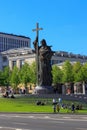 Moscow, Russia - May 27, 2018: Monument to Vladimir the Great near the Moscow Kremlin in sunny evening Royalty Free Stock Photo