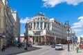 Moscow, Russia - May 4.2019. Myasnitskaya street in the area of the Higher School of Economics Royalty Free Stock Photo