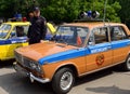 The old Soviet police car VAZ-2103 `Zhiguli`.
