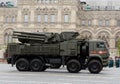 The Pantsir-SA anti-aircraft missile and cannon system during the dress rehearsal of the Victory Day parade in Moscow`s Red Square