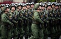 Paratroopers of the 331st Guards Parachute Regiment of Kostroma during the dress rehearsal of the parade on Red Square.