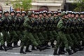 Paratroopers of the 331st Guards Parachute Regiment of Kostroma during the dress rehearsal of the parade on Red Square.