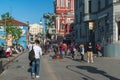 Moscow, Russia -may 14.2016. People at the festival Moscow spring in Klimentovsky Lane