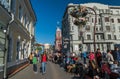 Moscow, Russia -may 14.2016. People at the festival Moscow spring in Klimentovsky Lane