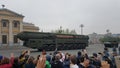 People taking photo of missile on victory day in Moscow Russia Royalty Free Stock Photo