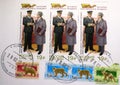 Postage stamp printed in Russia shows Ambassador Extraordinary and Plenipotentiary of the USSR, History of the Russian Uniform