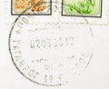 Postage stamp printed in Russia with stamp of Taganrog city, Rostov oblast, dated 2006