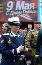 Press Secretary of the Minister of Defense of the Russian Federation Rossiyana Markovskaya at the rehearsal of the Victory Parade