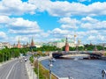 Renovation of the Bolshoi Kamenny Bridge and a view of the Kremlin embankment