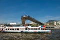 Moscow, The ship under the floating bridge in Zaryadye