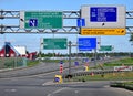 Moscow, Russia -May 27.2018. Road signs at exit of Zelenograd