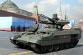 Russian BMPT Terminator tank support vehicle at the dress rehearsal of the parade on Red Square in honor of Victory Day