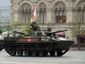 Russian combat vehicle for transporting paratroopers of airborne troops BMD-4 during the dress rehearsal of the Victory Parade.