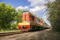 Moscow. Russia 27 may 2019. The Russian locomotive is intended for transportation of railway freight cars and tanks