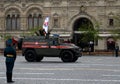 Russian multipurpose armored car `Tiger` military police at a rehearsal parade Royalty Free Stock Photo