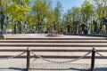 Moscow, Russia - May 01, 2019: Sculpture Children - victims of adult vices on Bolotnaya square in Moscow at sunny spring morning