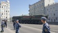 RS-24 Yars ballistic missile during rehearsal for victory day in moscow russia Royalty Free Stock Photo