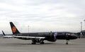 Black color Passenger supersonic VIP aircraft Boeing 757 of Azur Air landed in Vnukovo international airport