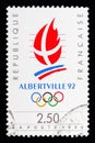 Olympic Logo Games Albertville, serie, circa 1990 Royalty Free Stock Photo