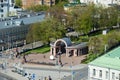 Top view of the ground lobby of the Kropotkinskaya metro station on Prechistenskie Vorota square Royalty Free Stock Photo