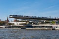 Moscow, Tourists on the observation deck on the Soaring Bridge in Zaryadye Park