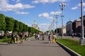 Main Alley on VDNH in Moscow after reconstruction Royalty Free Stock Photo