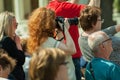 Photographer filming a scene during event dedicated to Victory Day on May 9