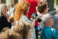 Photographer filming a scene during event dedicated to Victory Day on May 9