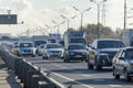 MOSCOW, RUSSIA - MAY 27, 2022: Urban traffic life conceptnear near the square of three stations