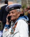 Veteran of the Northern Fleet during the celebration of Victory Day on Red Square in Moscow.