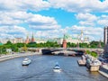 View of the Bolshoi Kamenny Bridge and the Kremlin on a sunny day