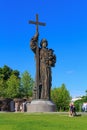 Moscow, Russia - May 27, 2018: View of Monument to Prince Vladimir from Borovitskaya square in sunny evening Royalty Free Stock Photo