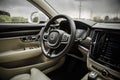 MOSCOW, RUSSIA - MAY 3, 2017 VOLVO V90 CROSS COUNTRY, interior view. Test of new Volvo V90 Cross Country. This car is AWD SUV with